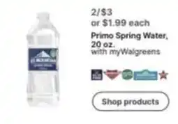 Walgreens Primo spring water offer