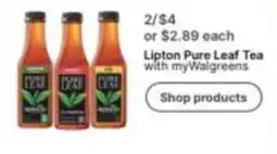 Walgreens Lipton Pure Leaf Tea offer