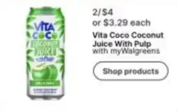 Walgreens Vita Coco Coconut Juice With Pulp offer