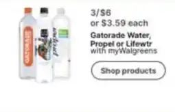 Walgreens Gatorade Water, Propel or Lifewtr offer