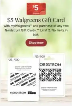 Walgreens Walgreens $5 Gift Card offer