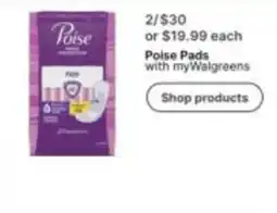 Walgreens Poise Pads offer