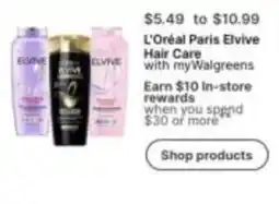 Walgreens L'Oreal Paris Elvive Hair Care offer