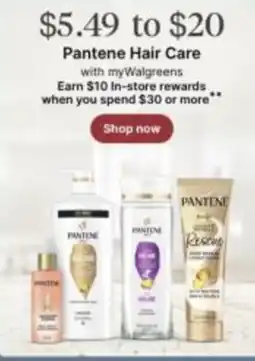 Walgreens Pantene Hair Care offer
