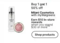 Walgreens Milani Cosmetics offer