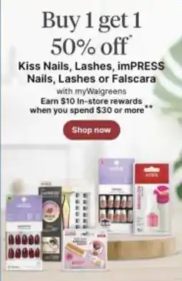 Walgreens Kiss Nails, Lashes, imPRESS Nails, Lashes or Falscara offer