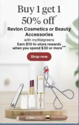 Walgreens Revlon Cosmetics or Beauty Accessories offer