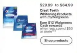 Walgreens Crest Teeth Whitening Products offer