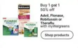 Walgreens Advil, Flonase, Robitussin or Theraflu offer