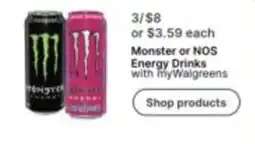 Walgreens Monster or NOS Energy Drinks offer