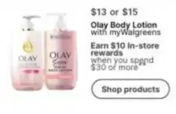 Walgreens Olay Body Lotion with myWalgreens offer