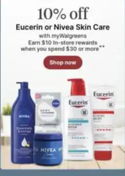 Walgreens Eucerin or Nivea Skin Care offer