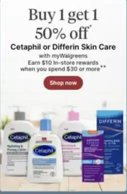 Walgreens Cetaphil or Differin Skin Care offer