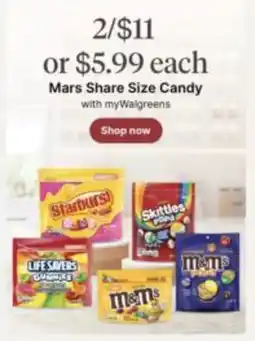 Walgreens Mars Share Size Candy offer