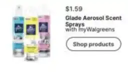 Walgreens Glade Aerosol Scent Sprays offer