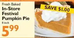 Festival Foods In-Store Festival Pumpkin Pie offer