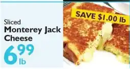 Festival Foods Sliced Monterey Jack Cheese offer
