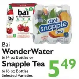 Festival Foods Bai WonderWater or Snapple Tea offer
