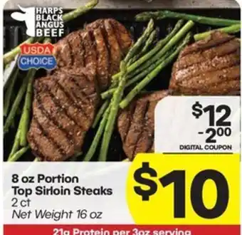 Harps black angus beef top sirloin steaks