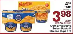 Harp's Market Kraft or Velveeta Select Pasta & Cheese Cups offer