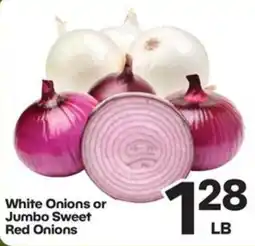 Harp's Market White Onions or Jumbo Sweet Red Onions offer