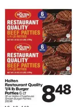 Harp's Market Holten restaurant quality 1/4 lb burger patties offer