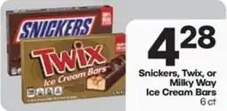 Harp's Market Snickers, Twix, or Milky Way Ice Cream Bars offer