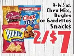 Eurofresh Market Chex Mix, Bugles or Gardettos Snacks offer