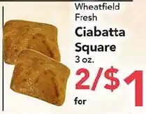 Eurofresh Market Wheatfield fresh ciabatta square offer