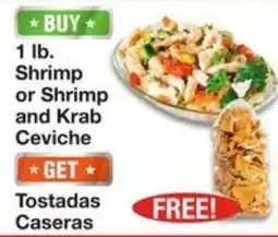 Amigos United Shrimp or Shrimp and Krab Ceviche offer