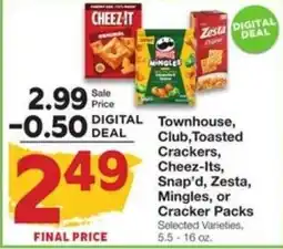 Amigos United Townhouse, Club, Toasted Crackers, Cheez-Its, Snap'd, Zesta, Mingles, or Cracker Packs offer