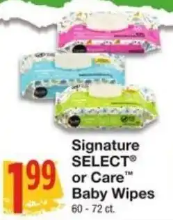 Amigos United Signature Select or Care Baby Wipes offer
