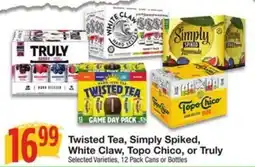 Amigos United Twisted Tea, Simply Spiked, White Claw, Topo Chico, or Truly offer