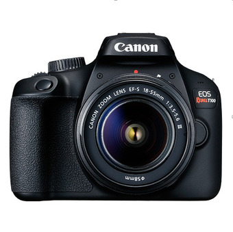 Walmart Canon EOS Rebel T100 Digital SLR Camera with 18-55mm Lens Kit, 18 Megapixel Sensor, Wi-Fi, DIGIC4+, SanDisk 32GB Memory Card offer