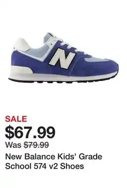 Dick's Sporting Goods New Balance Kids' Grade School 574 v2 Shoes offer