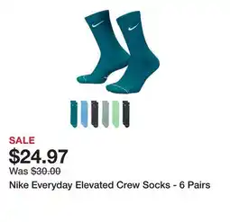 Dick's Sporting Goods Nike Everyday Elevated Crew Socks - 6 Pairs offer