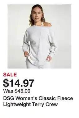 Dick's Sporting Goods DSG Women's Classic Fleece Lightweight Terry Crew offer
