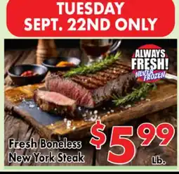 Valley Marketplace Fresh Boneless New York Steak offer