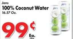 Valley Marketplace Jans 100% Coconut Water offer