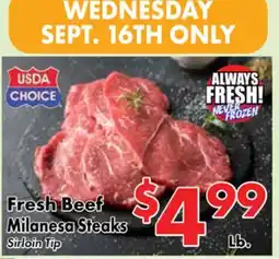 Valley Marketplace Fresh Beef Milanesa Steaks offer