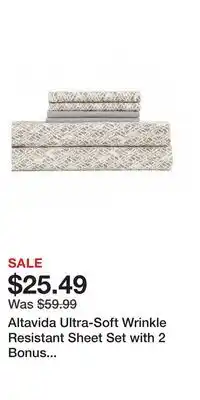 Kohl's Altavida Ultra-Soft Wrinkle Resistant Sheet Set with 2 Bonus Pillowcases offer