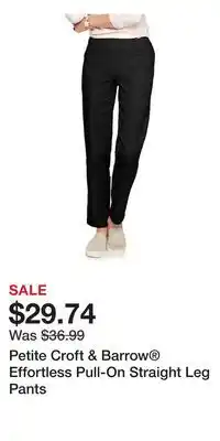 Kohl's Petite Croft & Barrow Effortless Pull-On Straight Leg Pants offer
