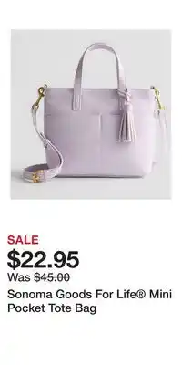 Kohl's Sonoma Goods For Life Mini Pocket Tote Bag offer