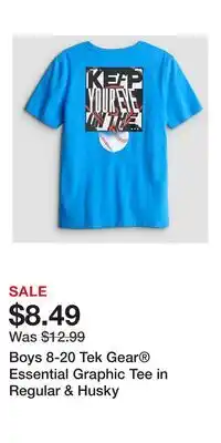 Kohl's Boys 8-20 Tek Gear Essential Graphic Tee in Regular & Husky offer