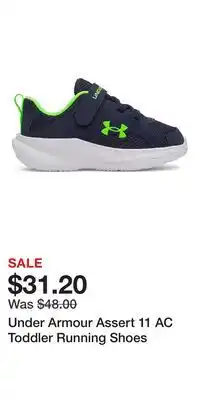 Kohl's Under Armour Assert 11 AC Toddler Running Shoes offer
