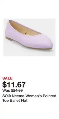 Kohl's SO Neema Women's Pointed Toe Ballet Flat offer