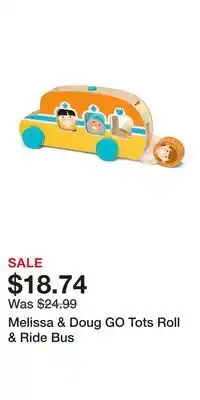 Kohl's Melissa & Doug GO Tots Roll & Ride Bus offer
