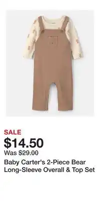 Kohl's Baby Carter's 2-Piece Bear Long-Sleeve Overall & Top Set offer