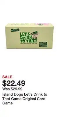 Kohl's Island Dogs Let's Drink to That Game Original Card Game offer