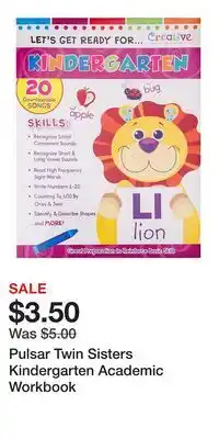 Kohl's Pulsar Twin Sisters Kindergarten Academic Workbook offer